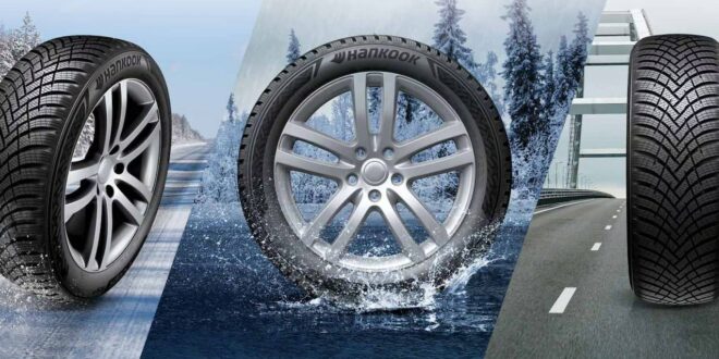 Drei Hankook-Winterreifen.