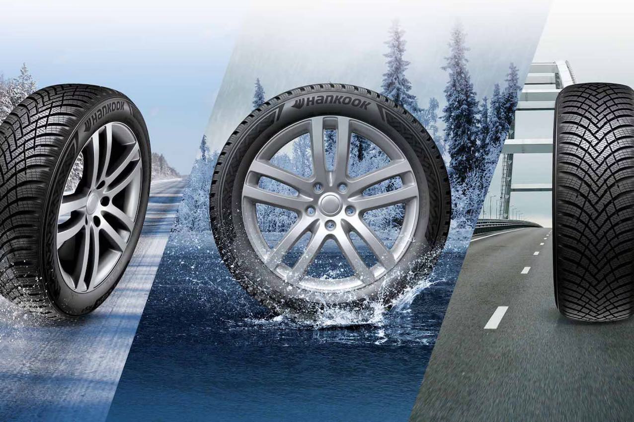 Drei Hankook-Winterreifen.